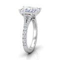 Julie Emerald Diamond Split Shank Engagement Ring
