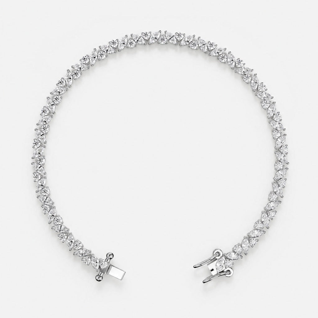 10.00ct Round Diamond Tennis Bracelet - Gold (Angle View 2)