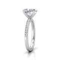Channel Set Oval Diamond Engagement Ring