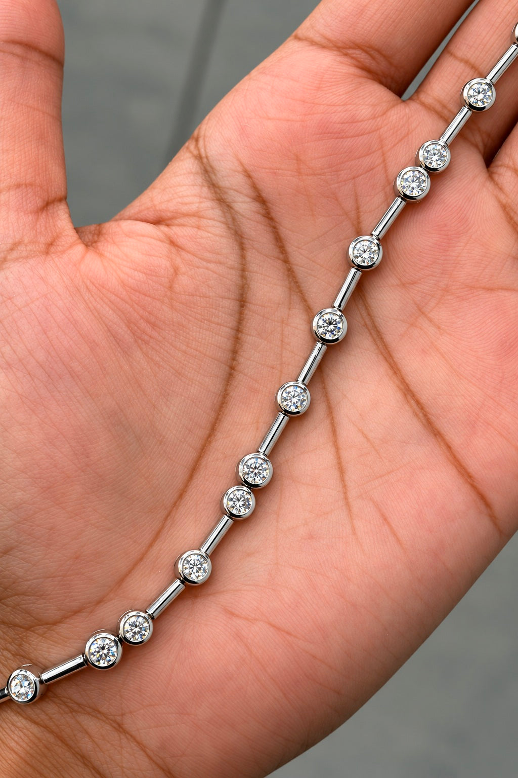 3.00ct Round Diamond Tennis Bracelet - Platinum (Angle View 3)