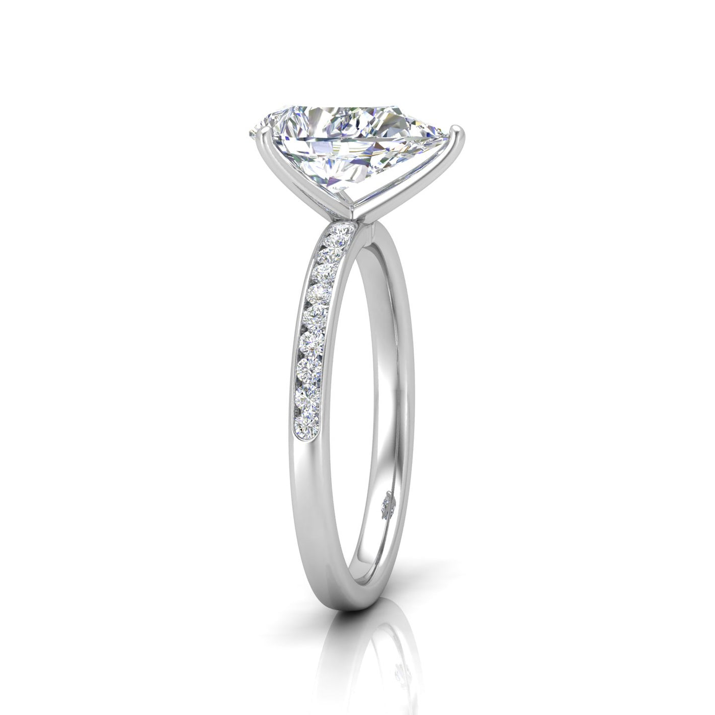 Channel Set Pear Diamond Engagement Ring