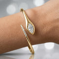 1.00ct Marquise Diamond Tennis Bangle - 9k Yellow Gold