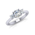 Casual Round Diamond Trilogy Engagement Ring in Platinum 1.00Ct-3.00Ct