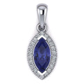 AAA Marquise Tanzanite & diamond Women's Pendant - 1.50 Carat