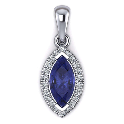 AAA Marquise Tanzanite & diamond Women's Pendant - 1.50 Carat