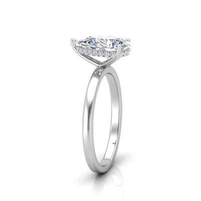 Classic Solitaire Hidden Halo Engagement Ring