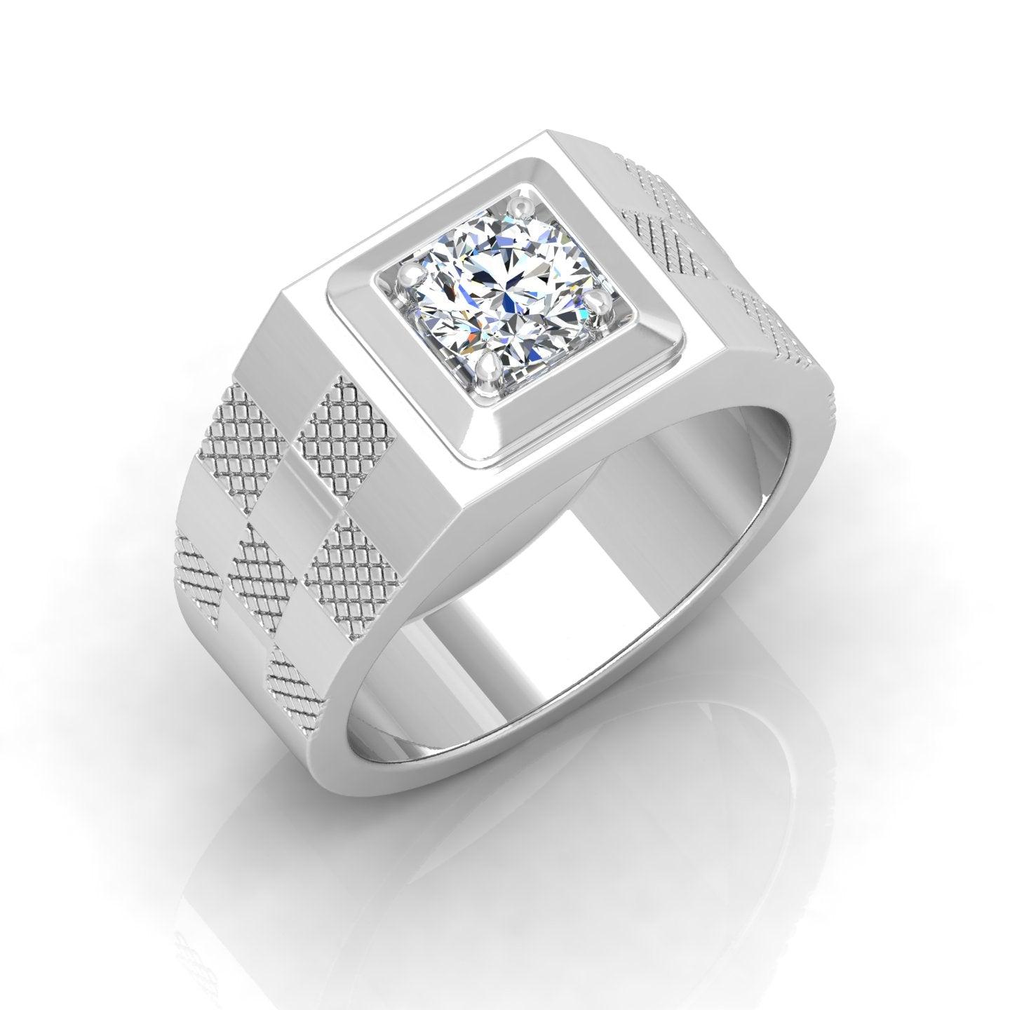 Certified E/VS 1.00Ct Round Diamond Solitaire Engagement Ring For Him