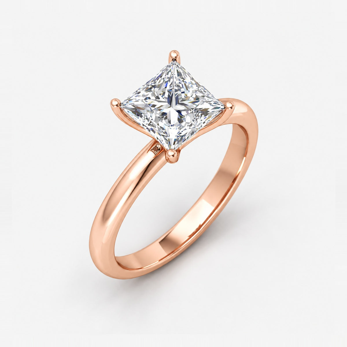2.00Ct Solitaire Engagement Women's Ring Princess Diamond IGI Certified in Gold & Platinum