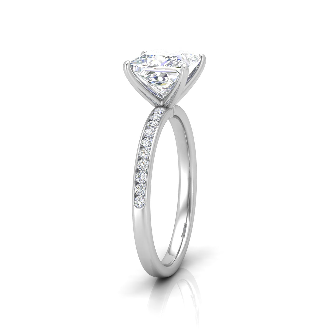 Channel Set Princess Diamond Engagement Ring