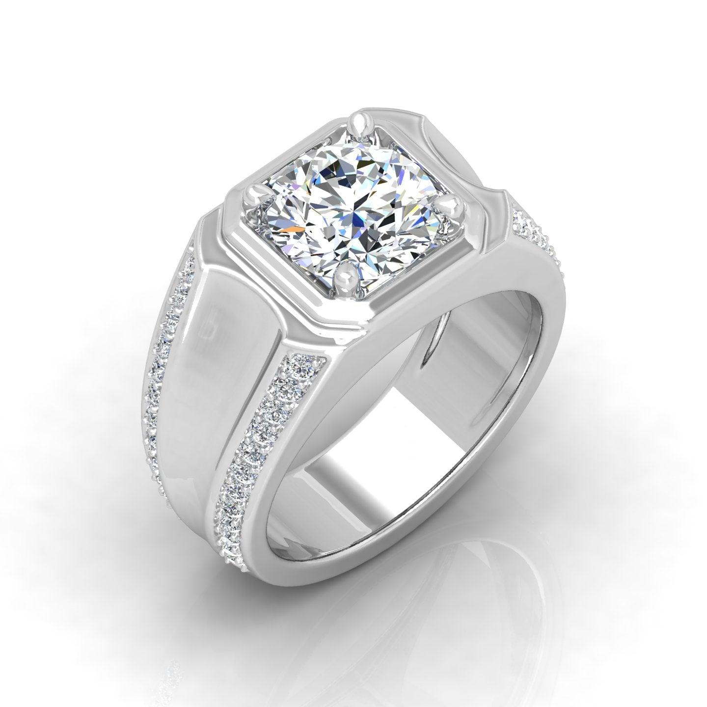 Certified F/VS 1.10Ct Single Diamond Mens Solitaire Ring