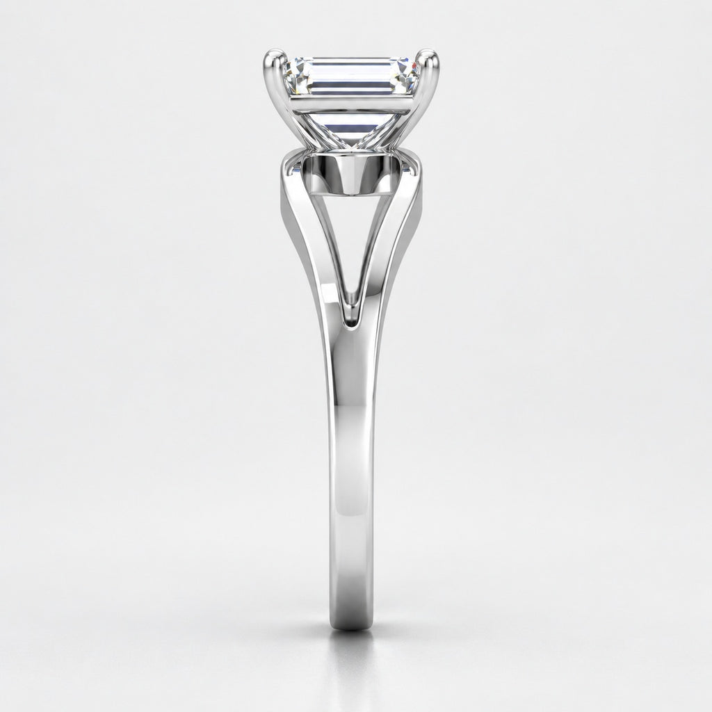 Infinity Twist IGI Certified Classic Solitaire Emerald Diamond Engagement Ring in Gold & Platinum