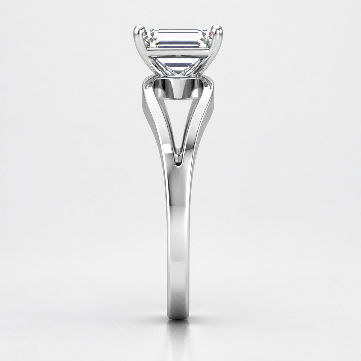 Infinity Twist IGI Certified Classic Solitaire Emerald Diamond Engagement Ring in Gold & Platinum