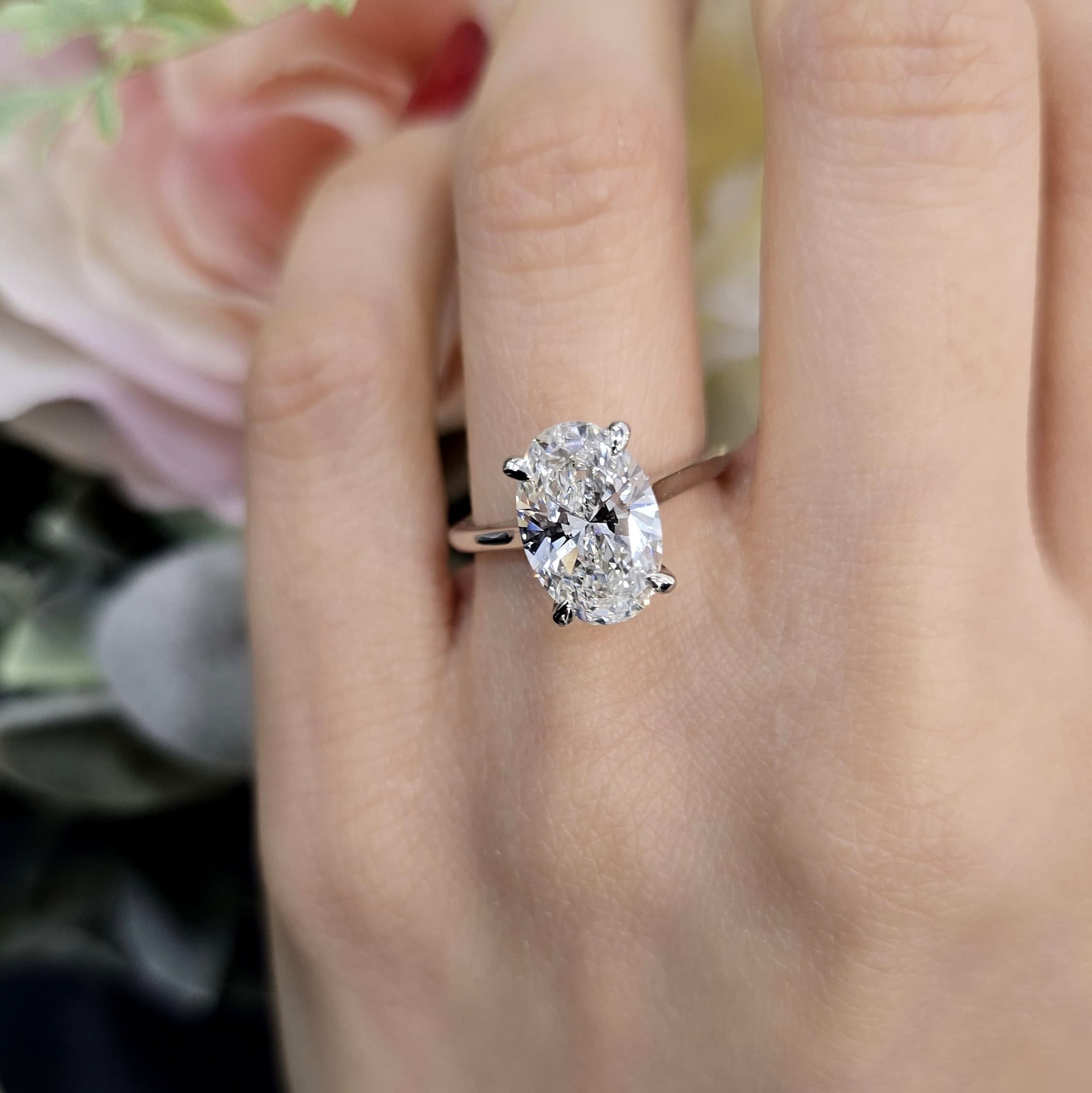 Clearance! 3.10CT IGI Certified Lab Grown Oval Diamond Solitaire Engagement Ring – Platinum