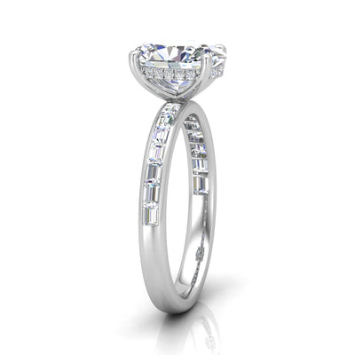 Classic Hidden Halo Channel Set Engagement Ring - Oval