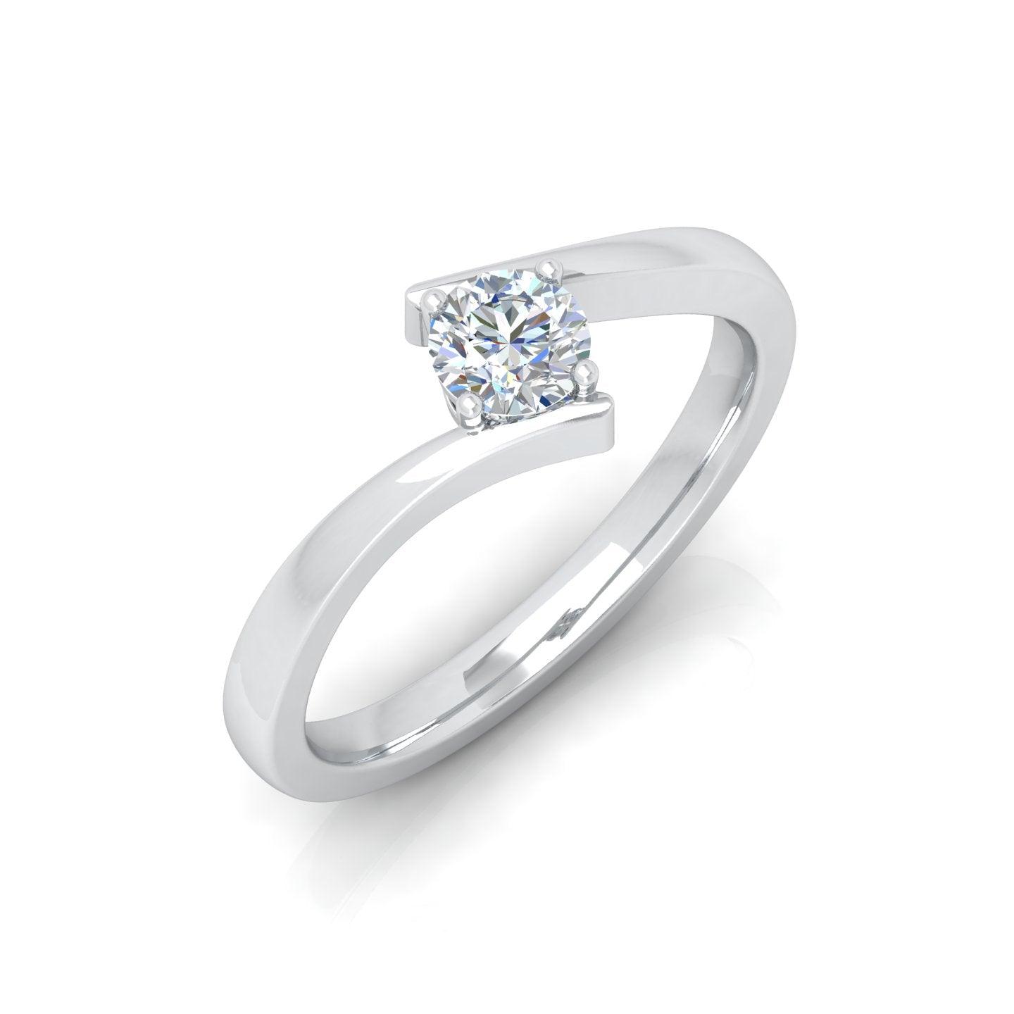 D/VVS 0.25 Carat Round Diamond Solitaire Engagement Ring - amadadiamonds