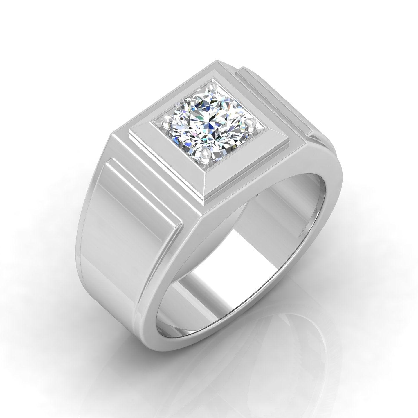Certified E/VS 1.00Ct Round Diamond Solitaire Engagement Ring For Him