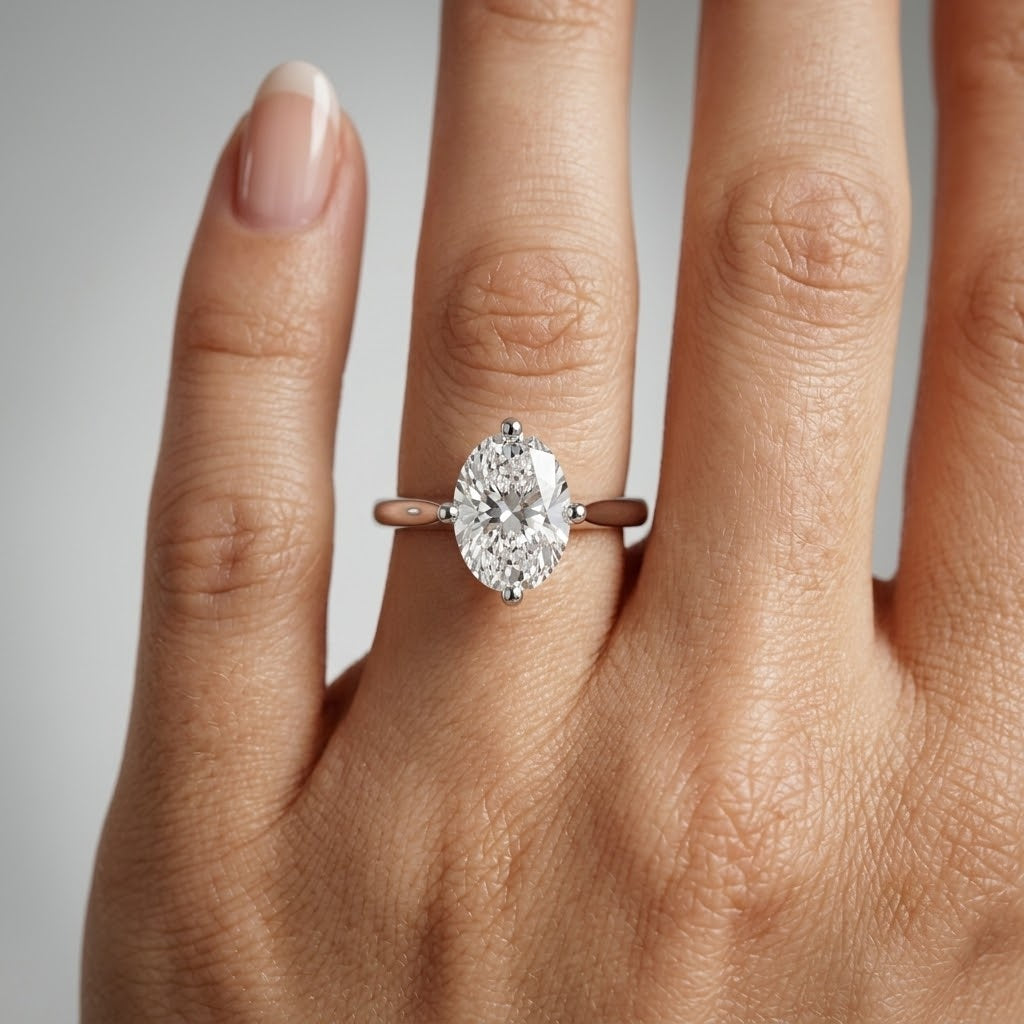 IGI Certified Oval Lab Grown Diamond Solitaire Ring