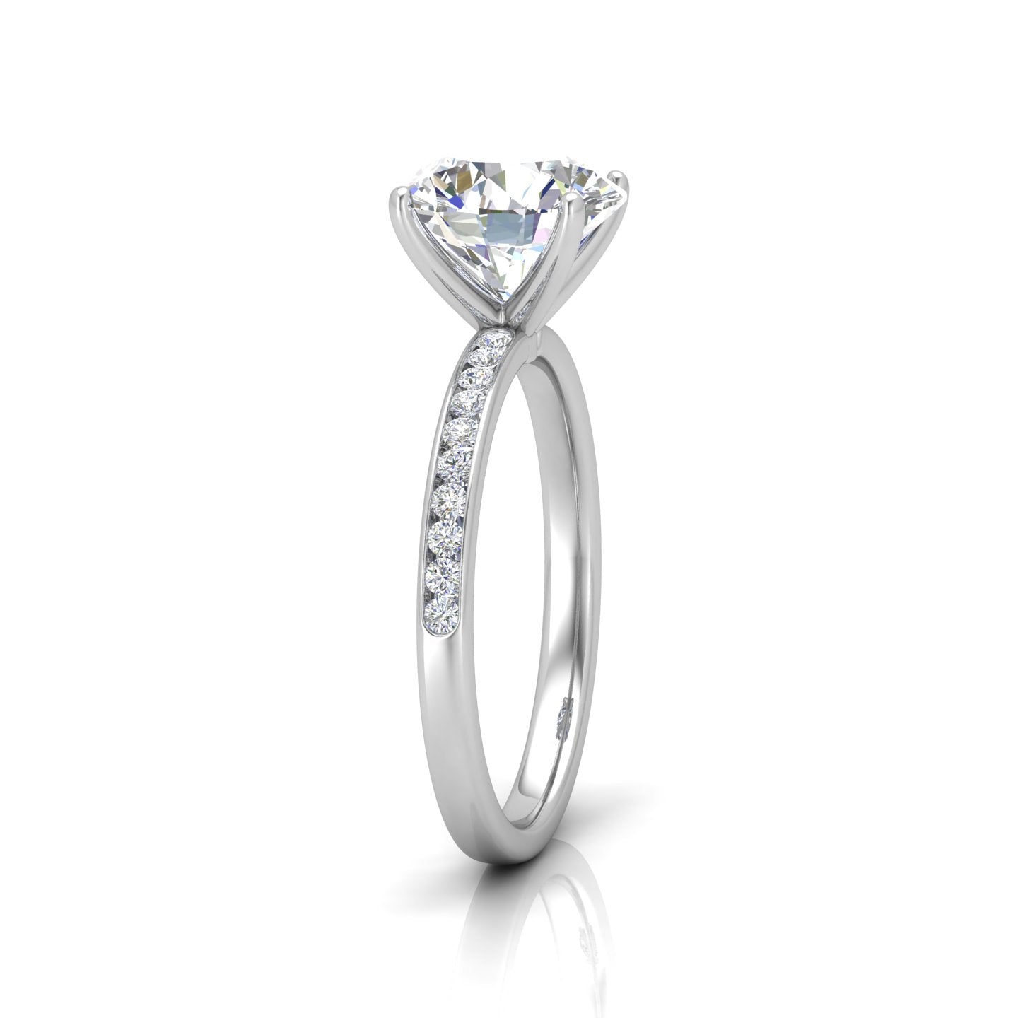 Channel Set Round Diamond Engagement Ring