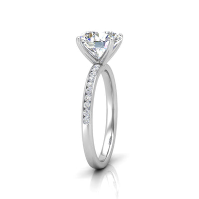 Channel Set Round Diamond Engagement Ring