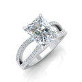 Last Piece 3.50Ct F/VS Radiant Diamond Split Shank Engagement Ring in Platinum