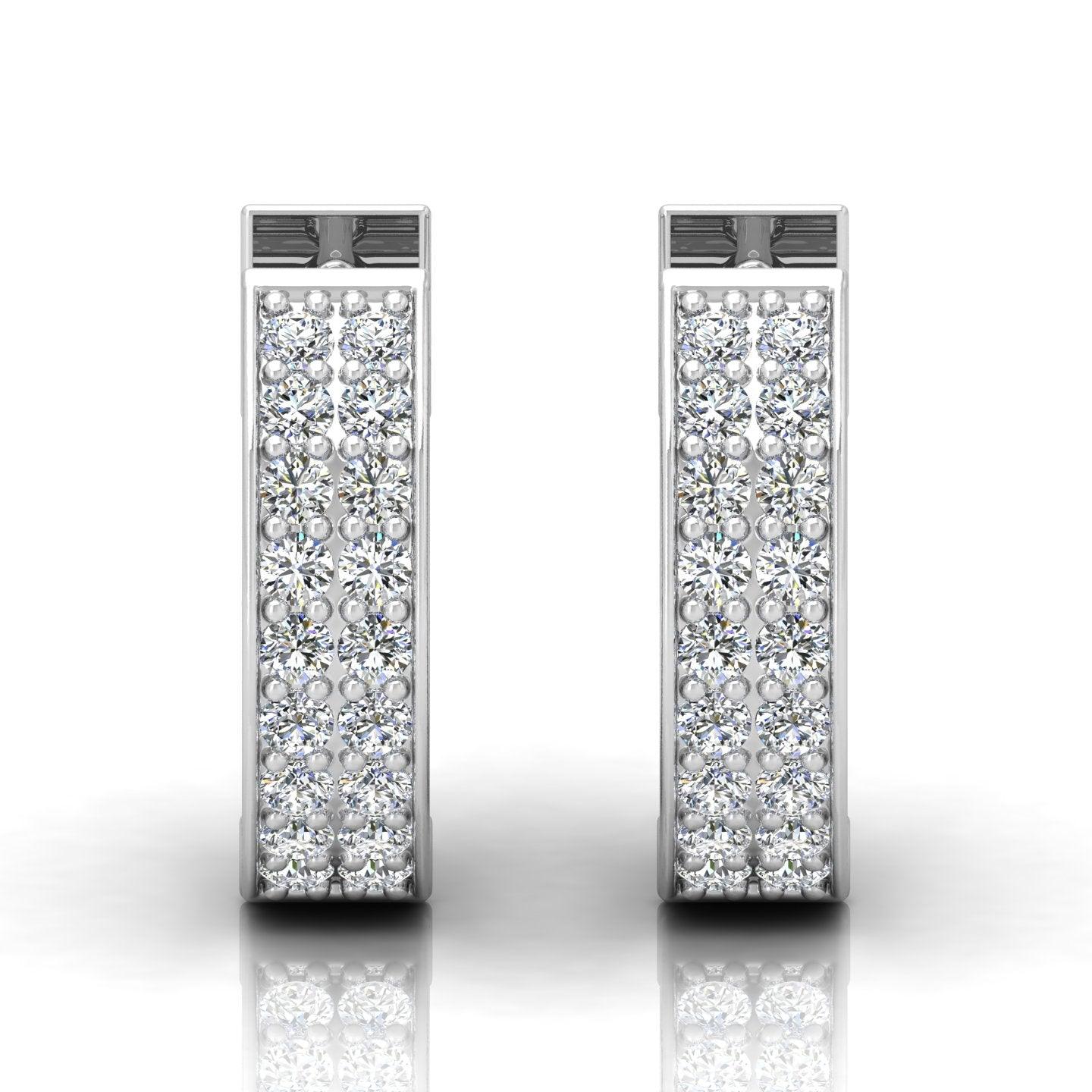 D/VVS 0.25 Carat Round Diamond Designer Hoop Earrings - amadadiamons