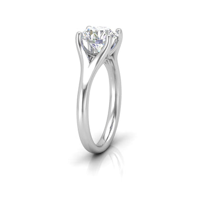 Round Diamond Split Shank Solitaire Engagement Ring