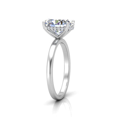 Classic Solitaire Hidden Halo Engagement Ring