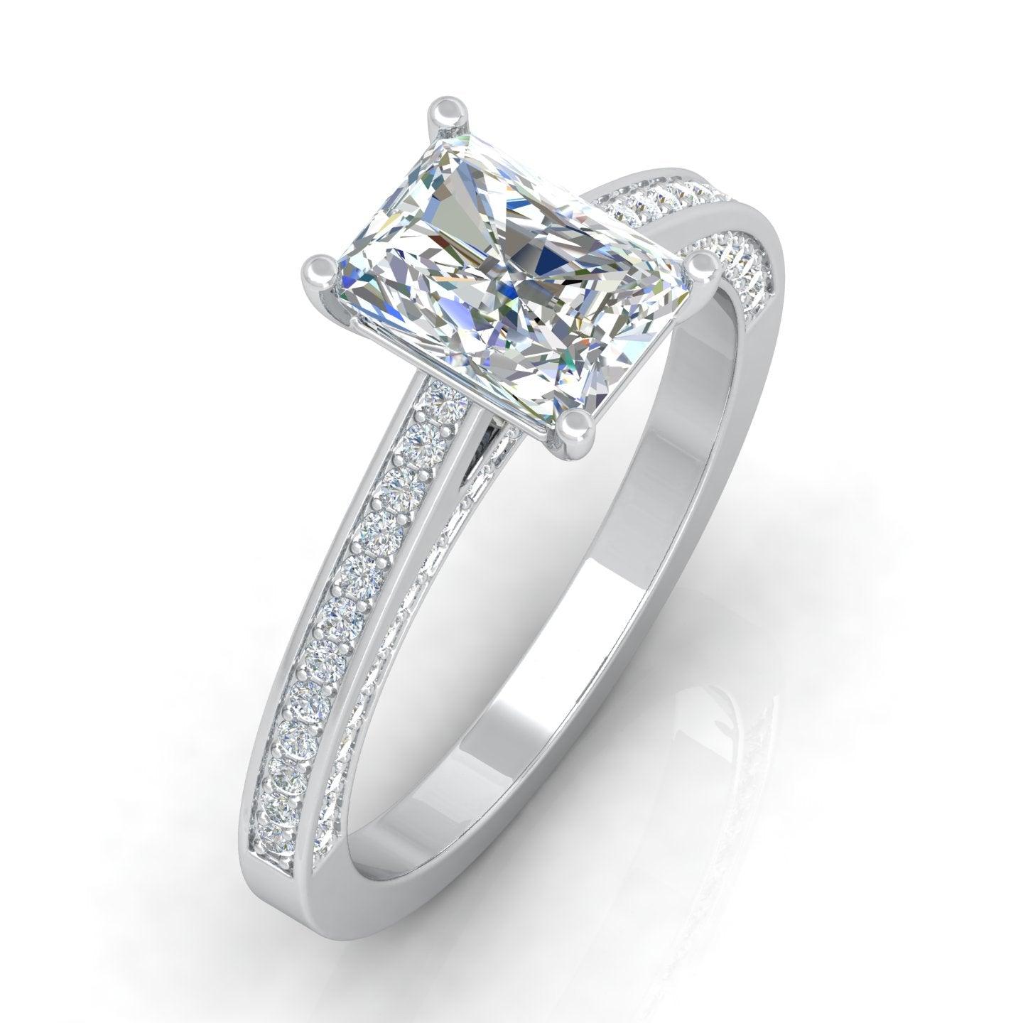 Certified Radiant Diamond Engagement Ring 2.00Carat E/VS
