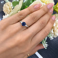 1.50Ct Oval Sapphire & Side Tapper Diamond Trilogy Engagement Ring 950 Platinum