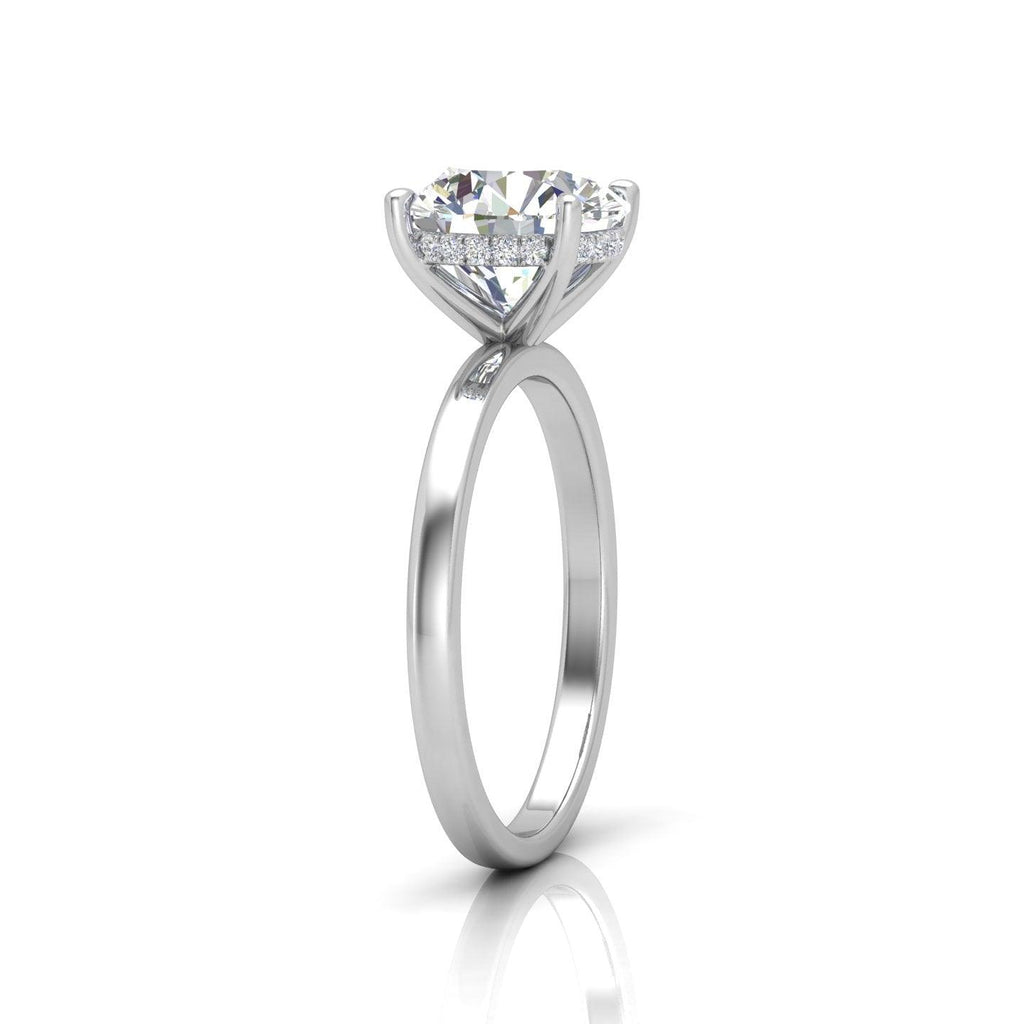 Classic Solitaire Hidden Halo Engagement Ring