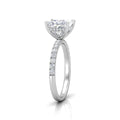 Classic Hidden Halo Pave Set Engagement Ring - Princess
