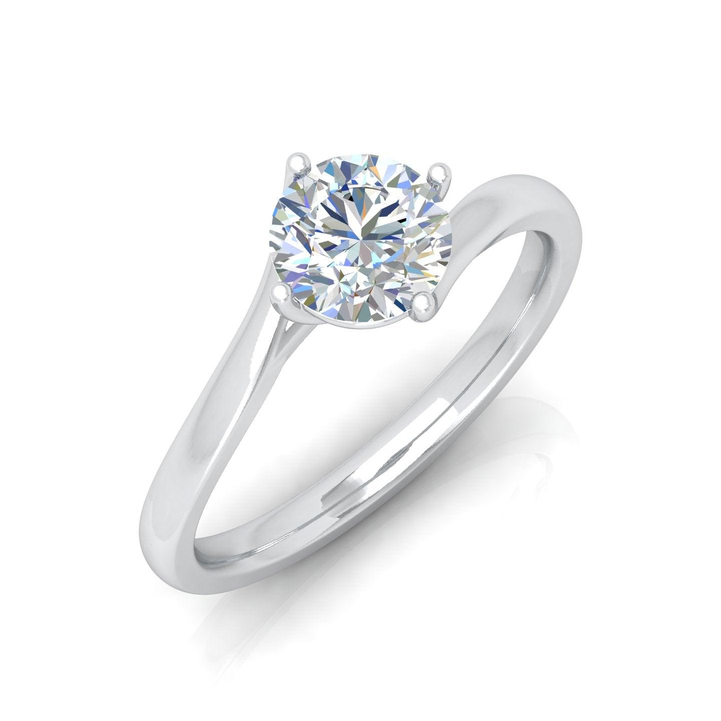 IGI Certified 1.00CT D/VS Classic Round Diamond Solitaire Engagement Ring In 18k Gold