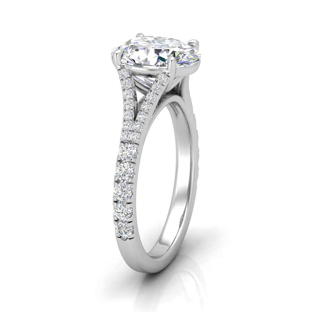 Julie Oval Diamond Split Shank Engagement Ring