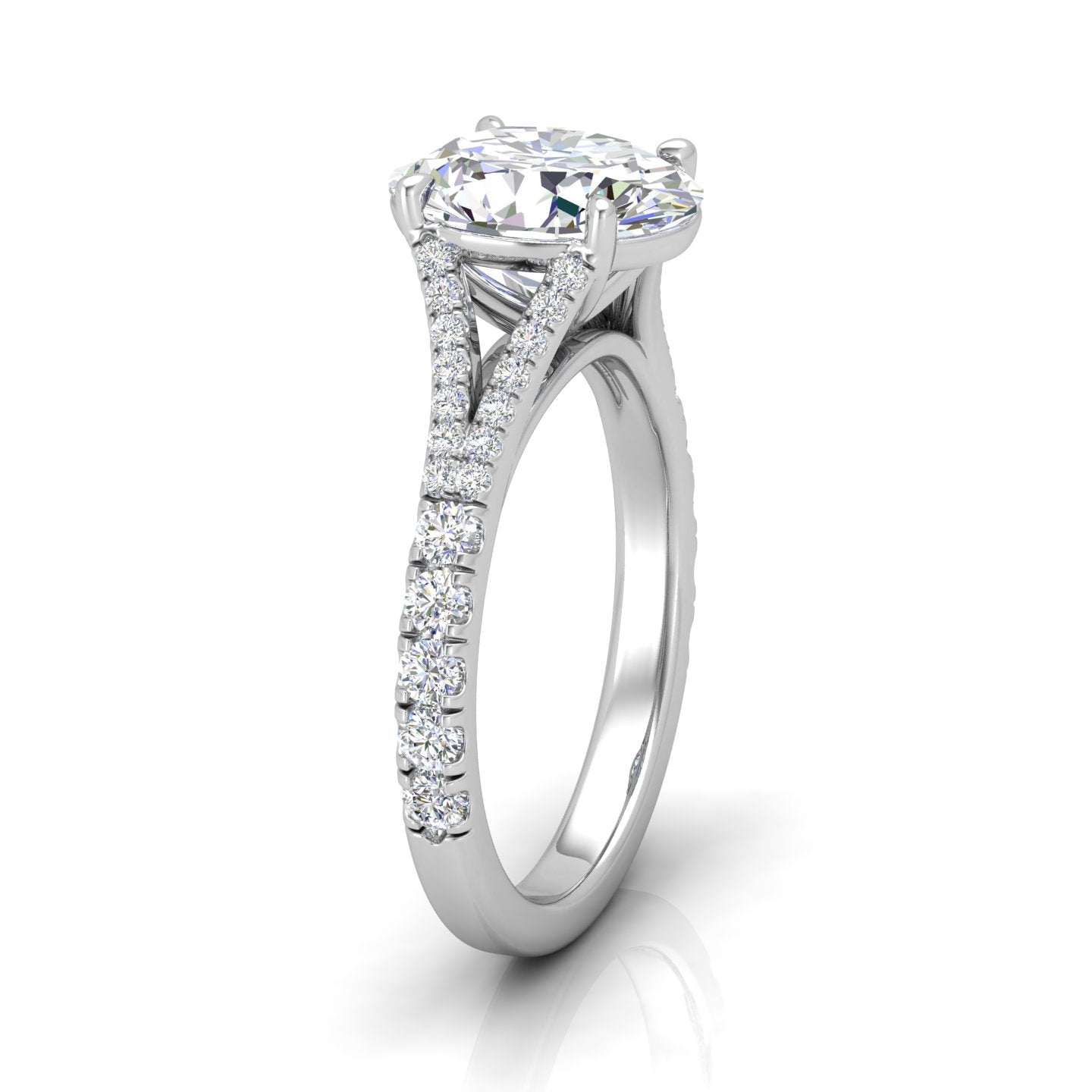 Julie Oval Diamond Split Shank Engagement Ring