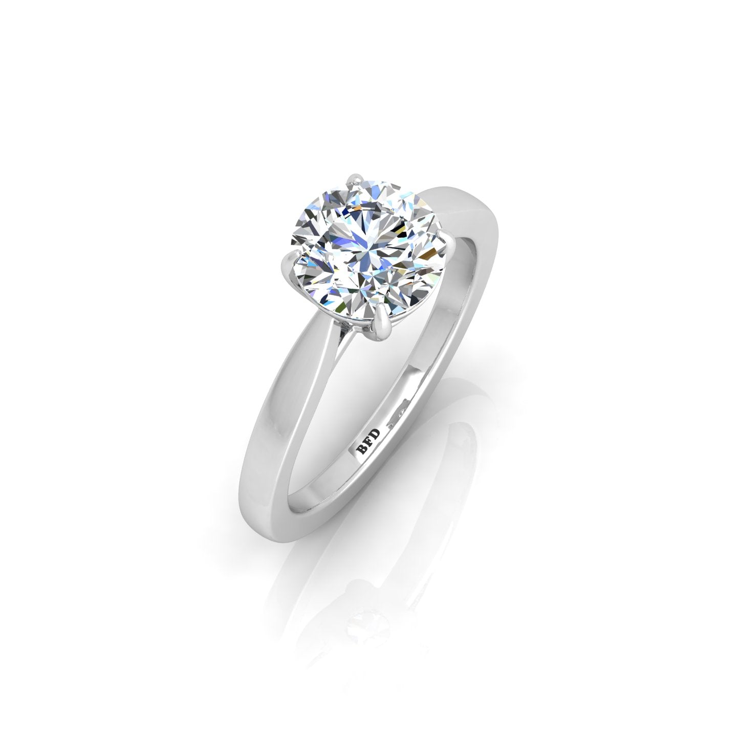 1.00 Carat D/VS Lab Round Diamond Solitaire Engagement Ring For Women
