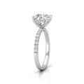 Classic Hidden Halo Pave Set Engagement Ring - Round