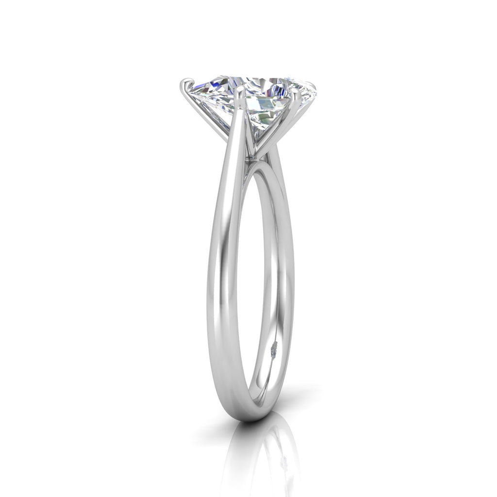 Pear Diamond Cathedral Solitaire Ring