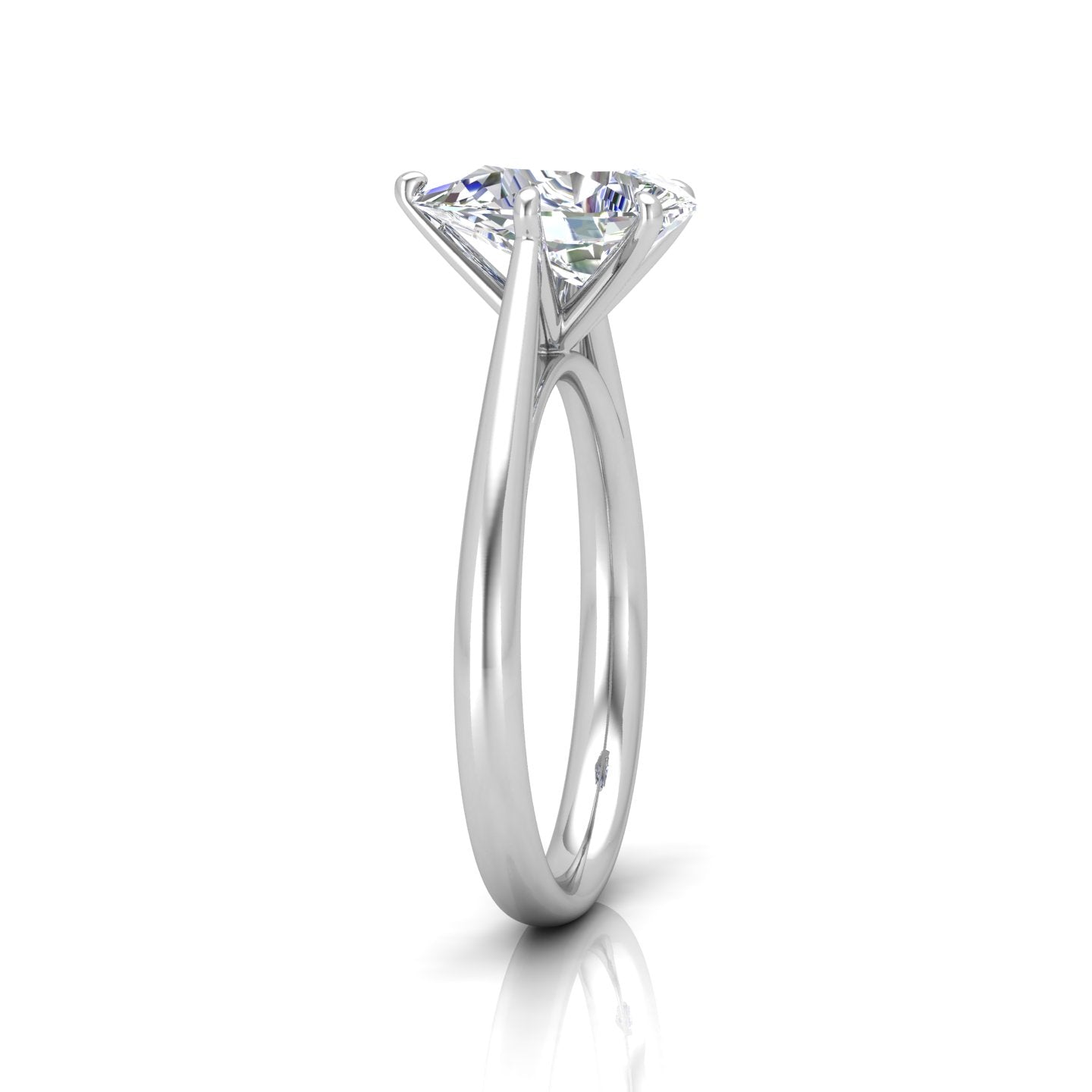 Pear Diamond Cathedral Solitaire Ring