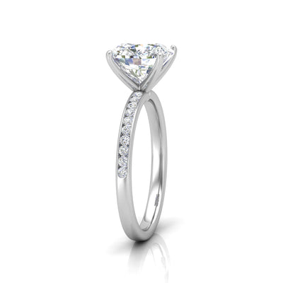 Channel Set Cushion Diamond Engagement Ring