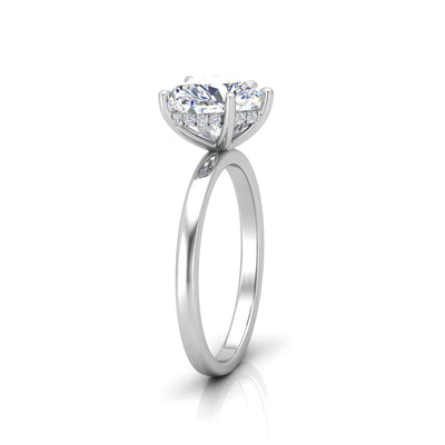 Classic Solitaire Hidden Halo Engagement Ring