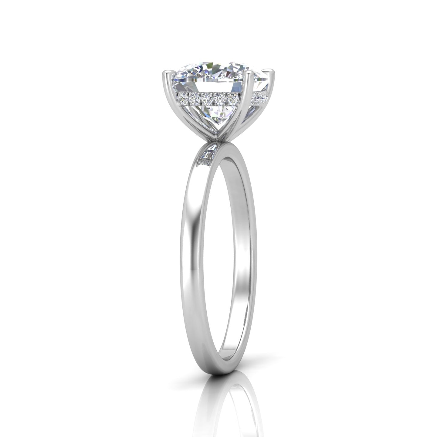 Classic Solitaire Hidden Halo Engagement Ring