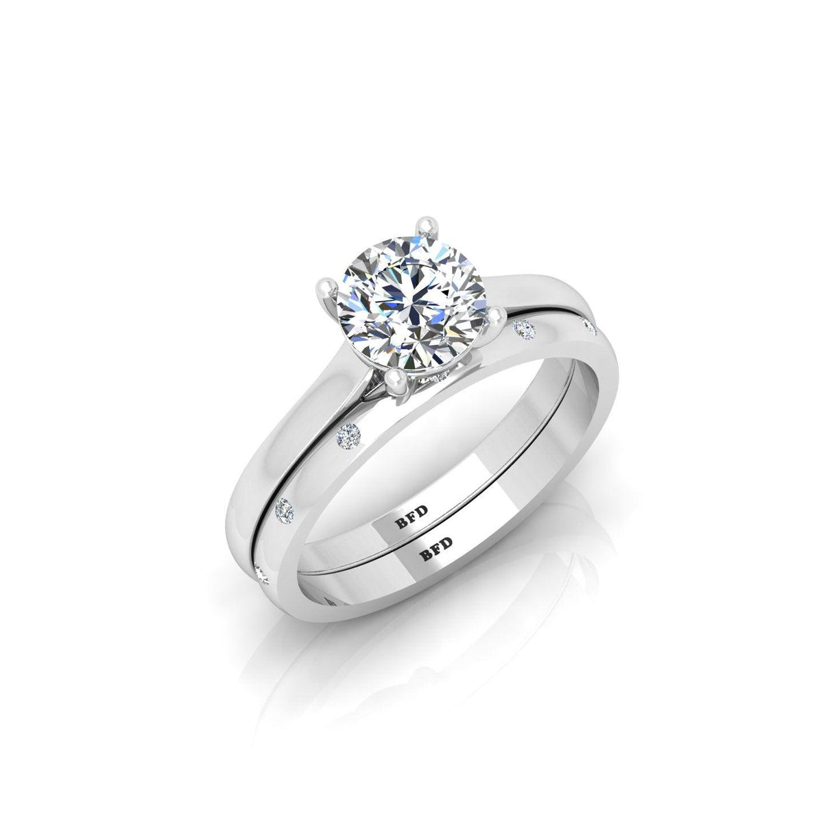 Certified Classic Round Diamond Solitaire Engagement Ring With Band 1.20ct E/VS