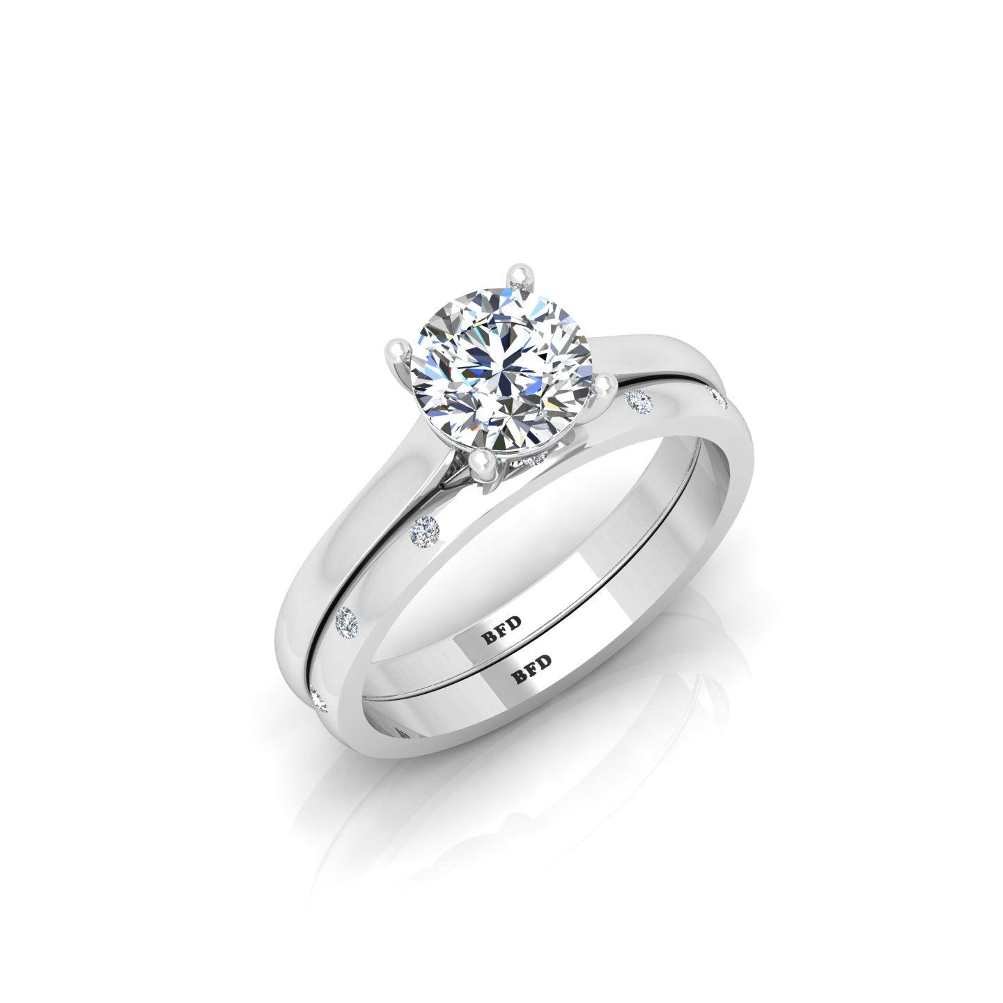 Certified Classic Round Diamond Solitaire Engagement Ring With Band 1.20ct E/VS