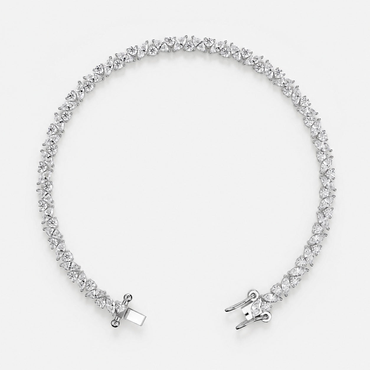Classic Round and Marquise Diamond Tennis Bracelet 9K 'Gold 10.00Ct