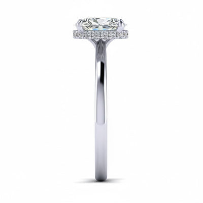 2.00 Carat D/VS Lab Grown Oval Diamond Hidden Halo Engagement Ring In Platinum