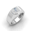 Certified F/VS Single Diamond Mens Solitaire Ring