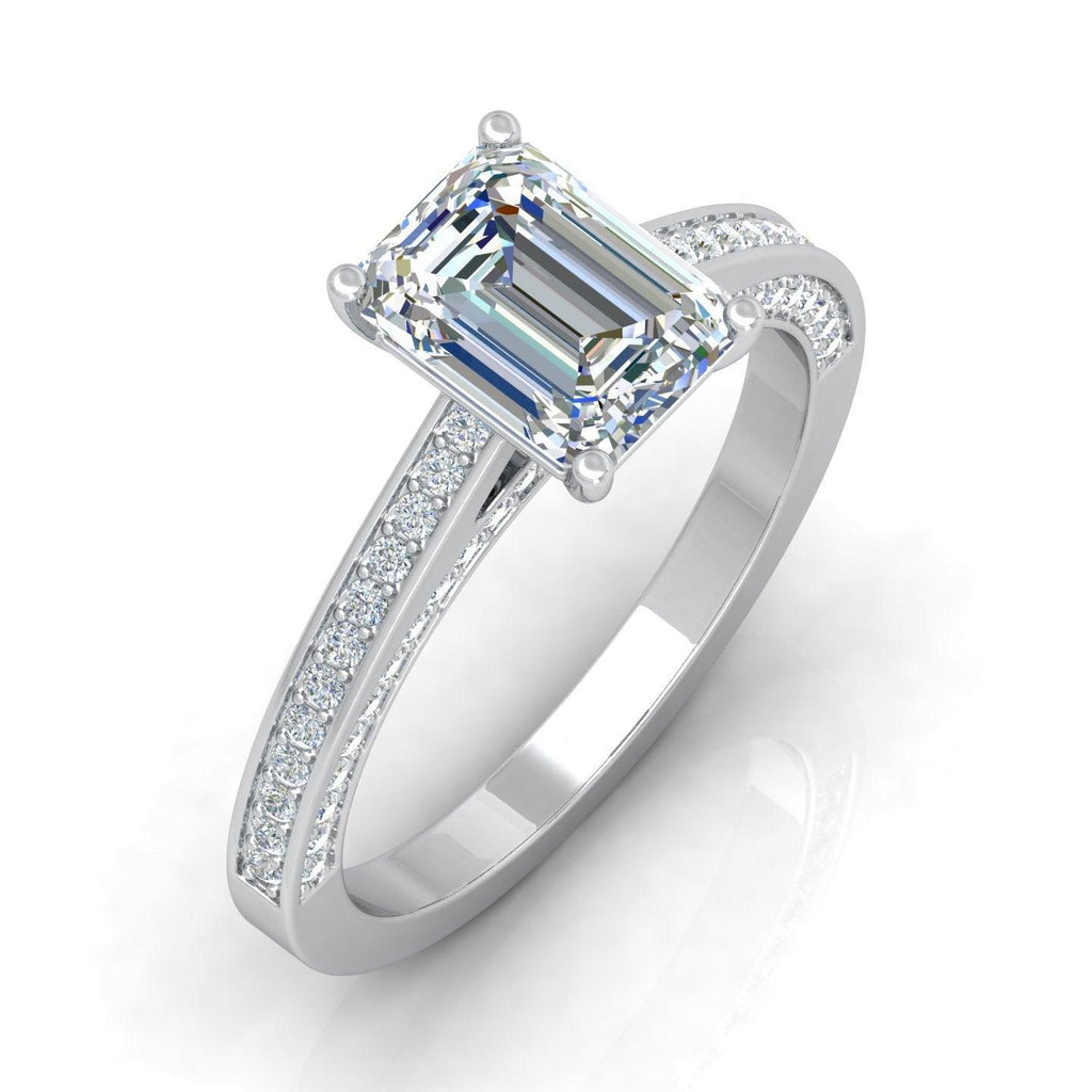 Certified Emerald Diamond Engagement Ring 2.00Carat
