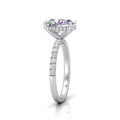 Classic Hidden Halo Pave Set Engagement Ring - Oval
