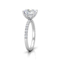 Classic Hidden Halo Pave Set Engagement Ring - Cushion
