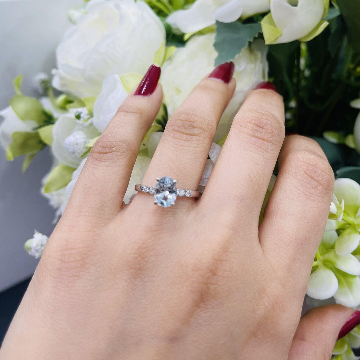 aquamarine diamond ring